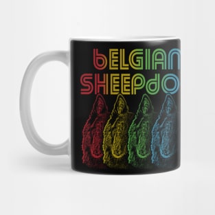 Cool Retro Groovy Belgian Sheepdog Dog Mug